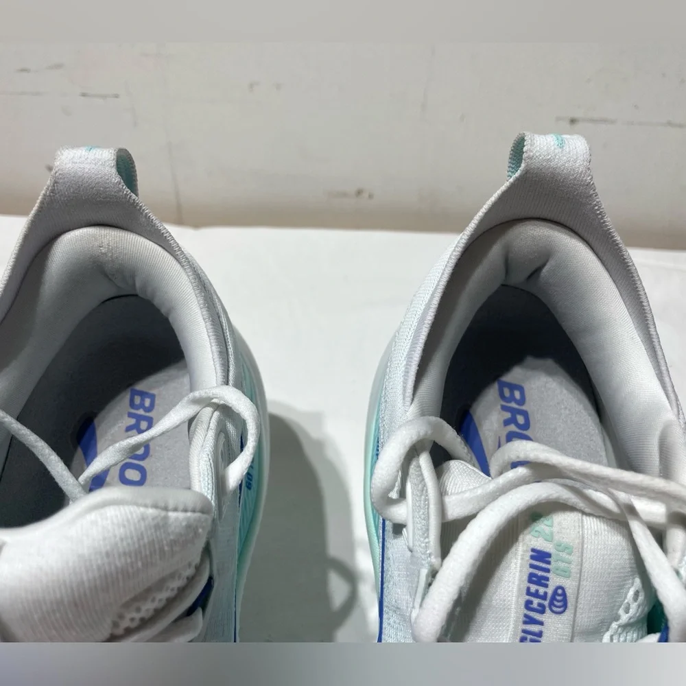 Brooks Women's Glycerin GTS 22 Running Shoe 10.5 White Limpet Shell Amparo Blue - Picture 16 of 16